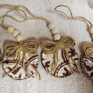 クリスマスツリーデコレーション 素朴な農家風オーナメント4個セット