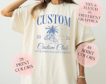 Custom Name Social Club Shirt Luxury Bachelorette Merch Coastal Beach Nashville shirt Disco Cowgirl Camping Bach Gifts Matching Seaside Tee