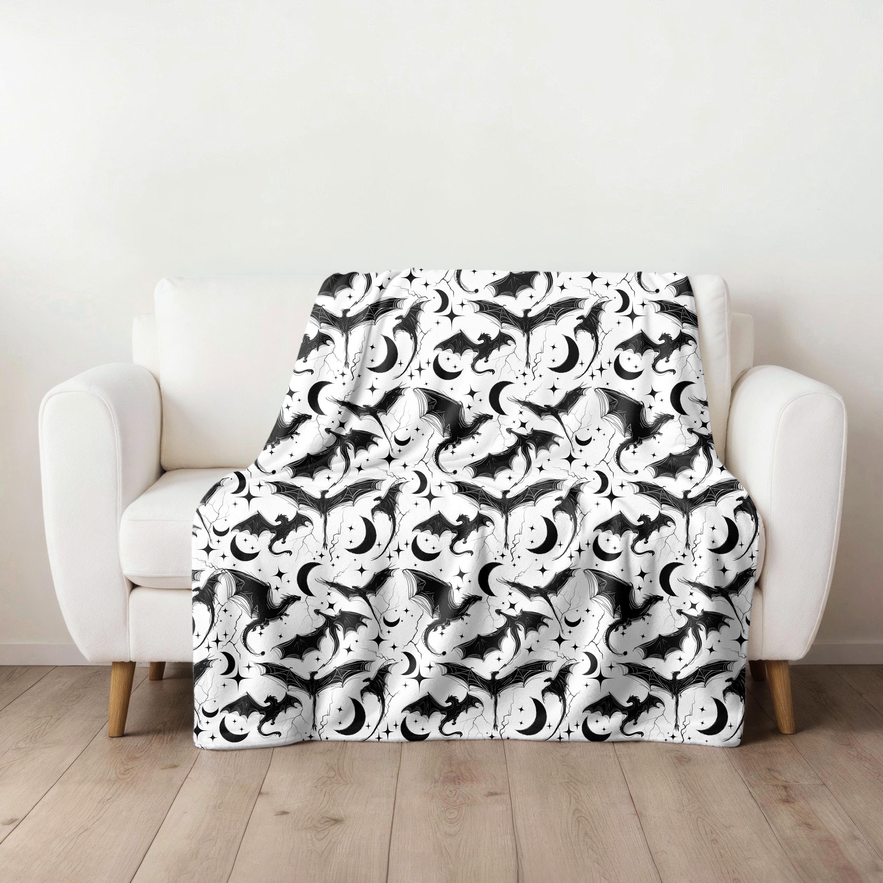 Vierde vleugel deken onyx stormdeken vierde vleugel merch dragon throw boek minnaar cadeau boekenclub cadeau fantasie deken vierde vleugel decor