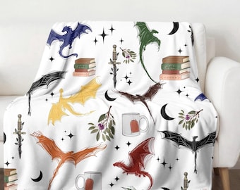 Vierde vleugel deken lezer cadeau boek minnaar cadeau vierde vleugel merch boeken deken boekenclub aanwezig boek deken acotar cadeau draak deken
