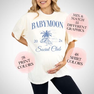 Babymoon Shirt Custom Vacation Maternity  Baby Reveal Shirt Beach Pregnant girl summer Announcement Shirt Personalized new mon gift gift Tee