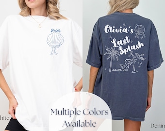 Coastal bachelorette Shirt Last splash mermaid bachelorette merch T-Shirt bridal party personalized shirt bride gifts costal bride tee