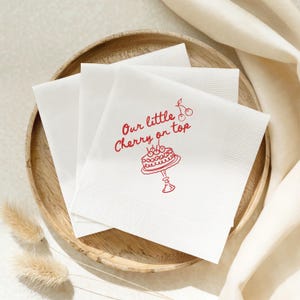 Cherry baby shower she our cherry on top baby shower napkins baby girl shower decor napkins