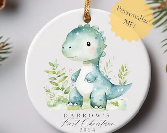 Dinosaur Christmas ornament baby’s first  Christmas ornament baby boy ornament baby name ornament boy ornament dino custom name ornament