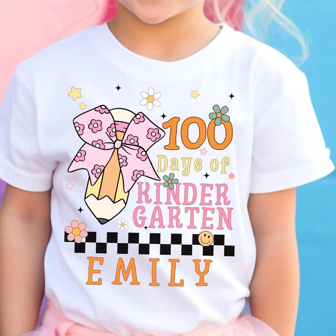 100 Days of School Kids Shirt 100th Day School Shirt Kindergarten Shirt ...