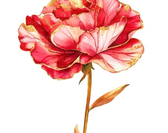 Clipart de flores em aquarela, arte floral em alta resolução (download digital)
