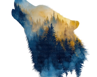 12 Wolf Clipart, Wolf Wall Art, Printable Wall Art, High Quality PNGs, Digital download, High resolution, T-shirt Design, Sublimation