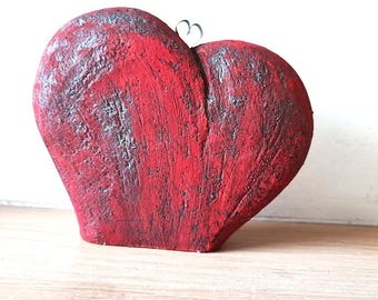 Mug Tendresse en Céramique – Fait Main avec Cœur Rouge