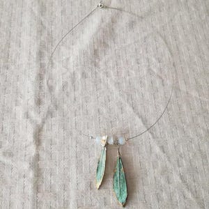 Olivbladshalsband, silver och vertigris, elektropläterat olivbladshalsband, riktiga olivblad, minimalistiska grekiska oliver, boho choker