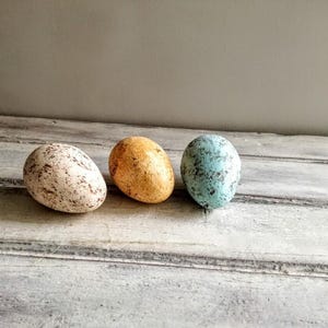 Ivory easter egg, solid ceramic easter egg, creamy beige, splotched egg, easter decor egg, small easter egg, greek easter egg, natural egg image 2