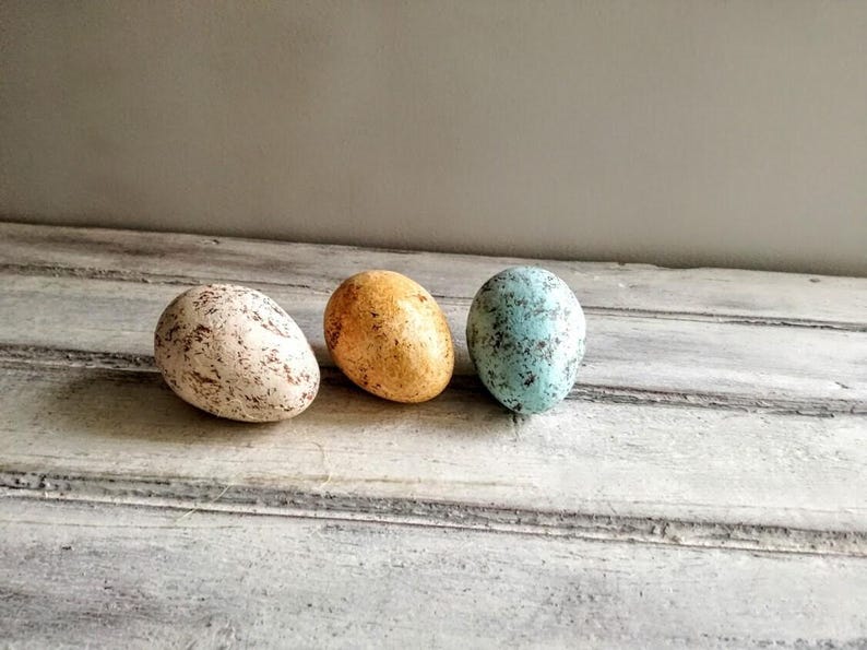 Ivory easter egg, solid ceramic easter egg, creamy beige, splotched egg, easter decor egg, small easter egg, greek easter egg, natural egg image 2