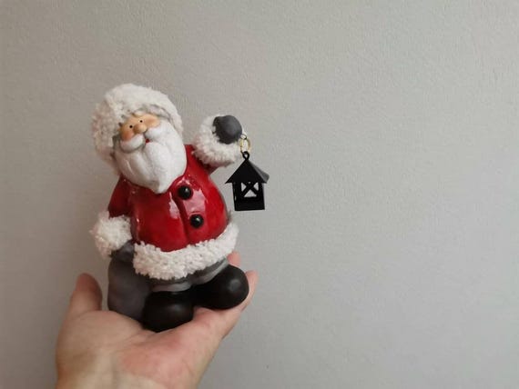 サンタクロース 置物 陶器製 サンタクロース オブジェ レザーサンタM 置物 陶器製品 インテリア 庭