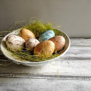 Beige easter egg, solid ceramic easter egg, pinkish beige, splotched egg, easter decor egg, small easter egg, greek easter egg, natural egg image 2