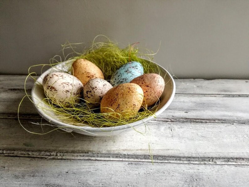 Beige easter egg, solid ceramic easter egg, pinkish beige, splotched egg, easter decor egg, small easter egg, greek easter egg, natural egg image 2