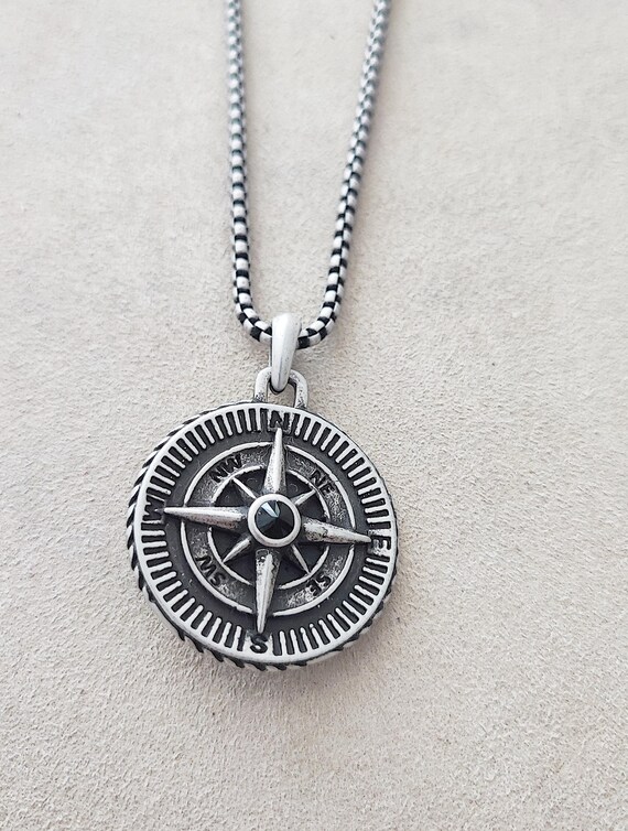Collana Con Ciondolo Bussola POPLYKE - Argento Sterling E Turchese Per