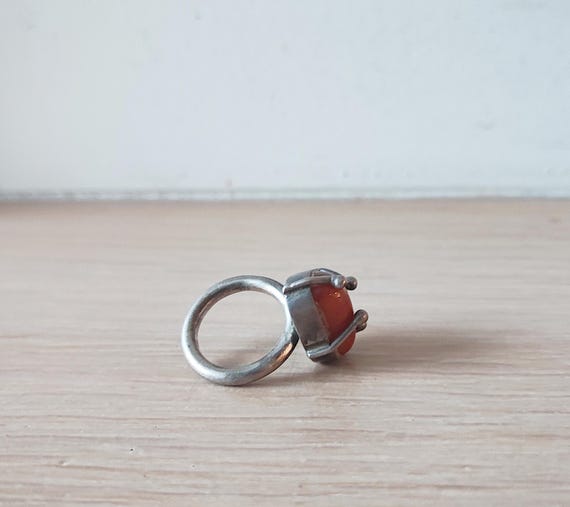 Unique carnelian ring, solid sterling silver stat… - image 12
