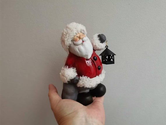 ヴィンテージ　クリスマスサンタクロース陶器置物 約30cm ヴィンテージのクリスマスサンタクロースの磁器製オーナメント - Etsy 日本