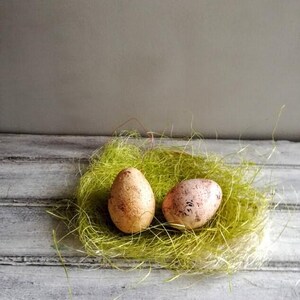 Tan easter egg, solid ceramic easter egg, apricot beige, splotched egg, easter decor egg, small easter egg, greek easter egg, natural egg image 2