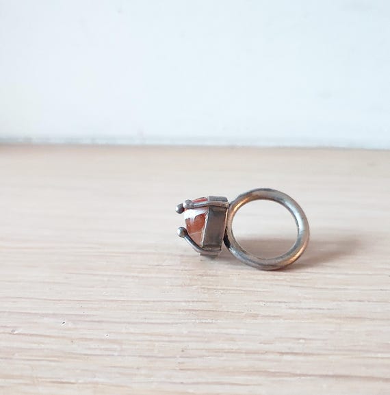 Unique carnelian ring, solid sterling silver stat… - image 8