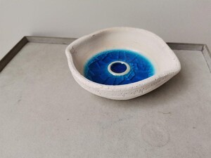 Cendrier Décoratif En Céramique Sous Glaçure Bleue – Design Unique, Pour La Maison Ou Comme Cadeau De Pendaison De Crémaillère