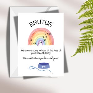 Tarjeta de condolencias imprimible por la pérdida de una mascota, mensaje personalizable de duelo por la pérdida de una mascota, tarjeta de condolencias por la pérdida de un perro, regalo para un dueño de mascota en duelo, fallecimiento de una mascota