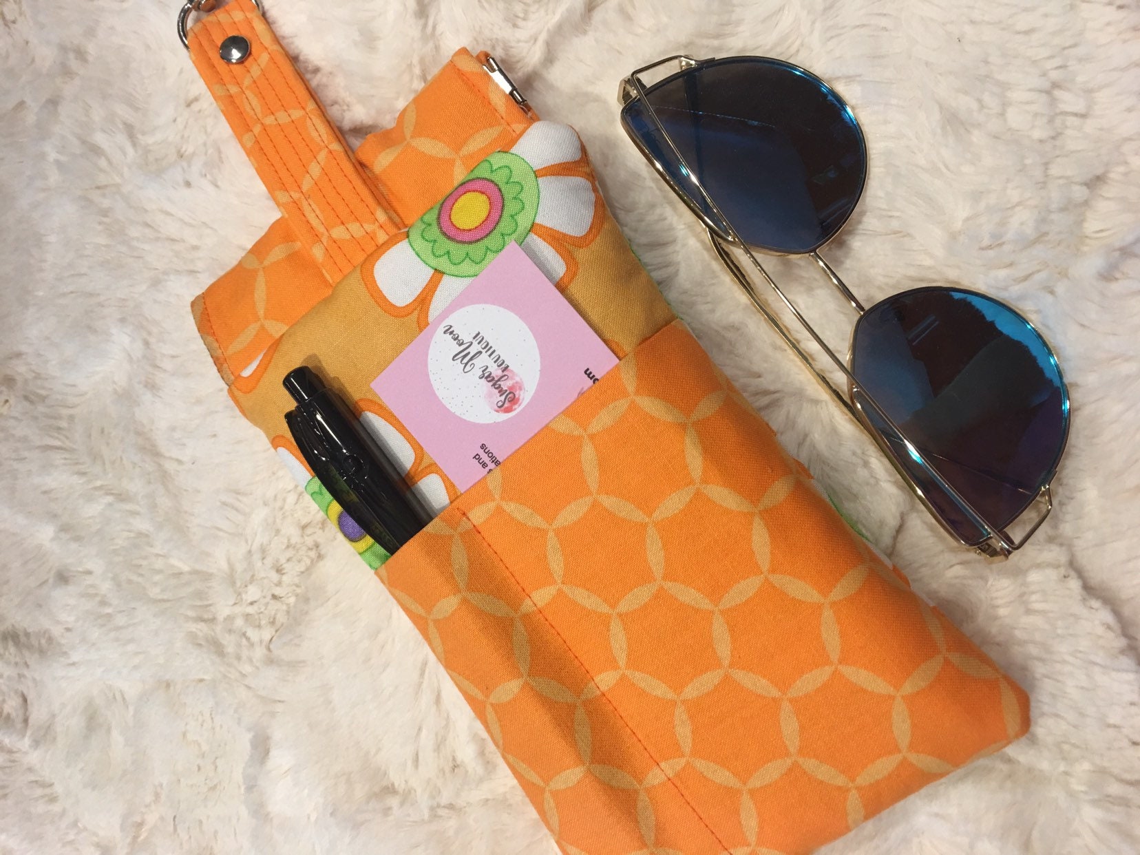 Sunglass case, keychain wallet, coin purse, ID wallet, student gift