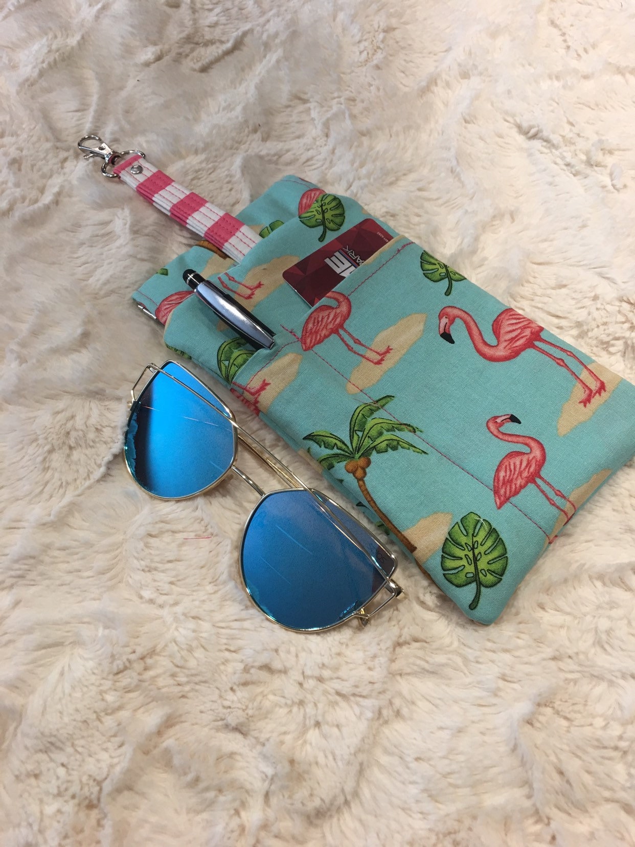 Sunglass case, mermaid, eyeglass case, multi purpose pouch, Snap shut, pencil pouch, padded