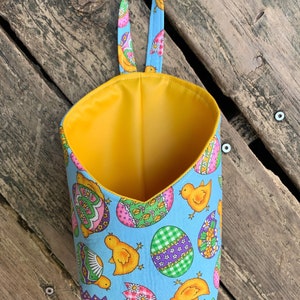Fabric hanging basket, easter basket, storage basket, kitchen decor, gift basket, nursery decor, Easter egg basket
