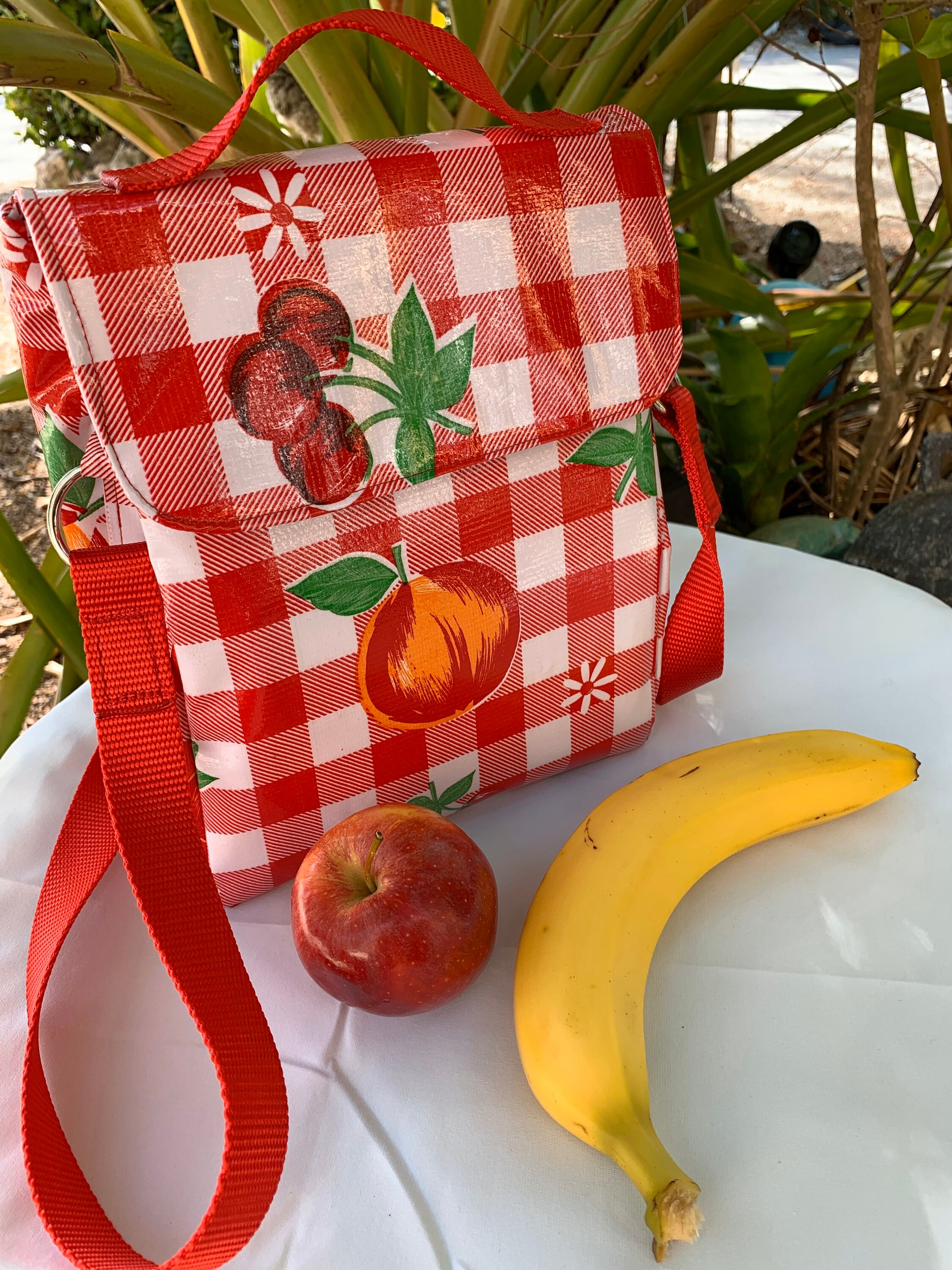 Oilcloth lunch bag, lunch box, lunch tote, zero waste packaging for