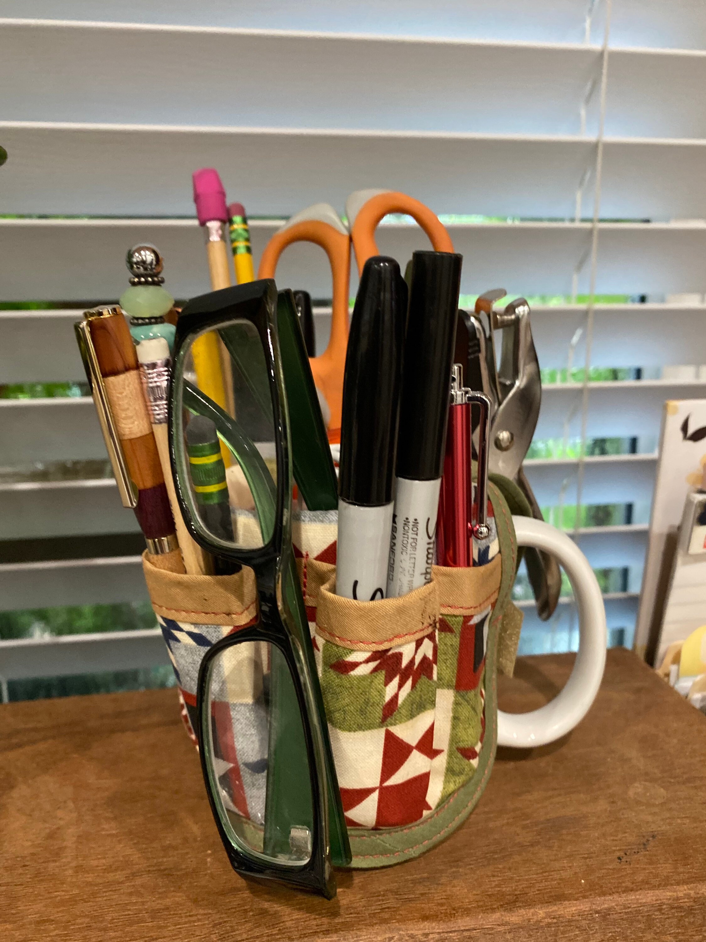 Coffee mug organizer sewing tool storage quilt decor Etsy