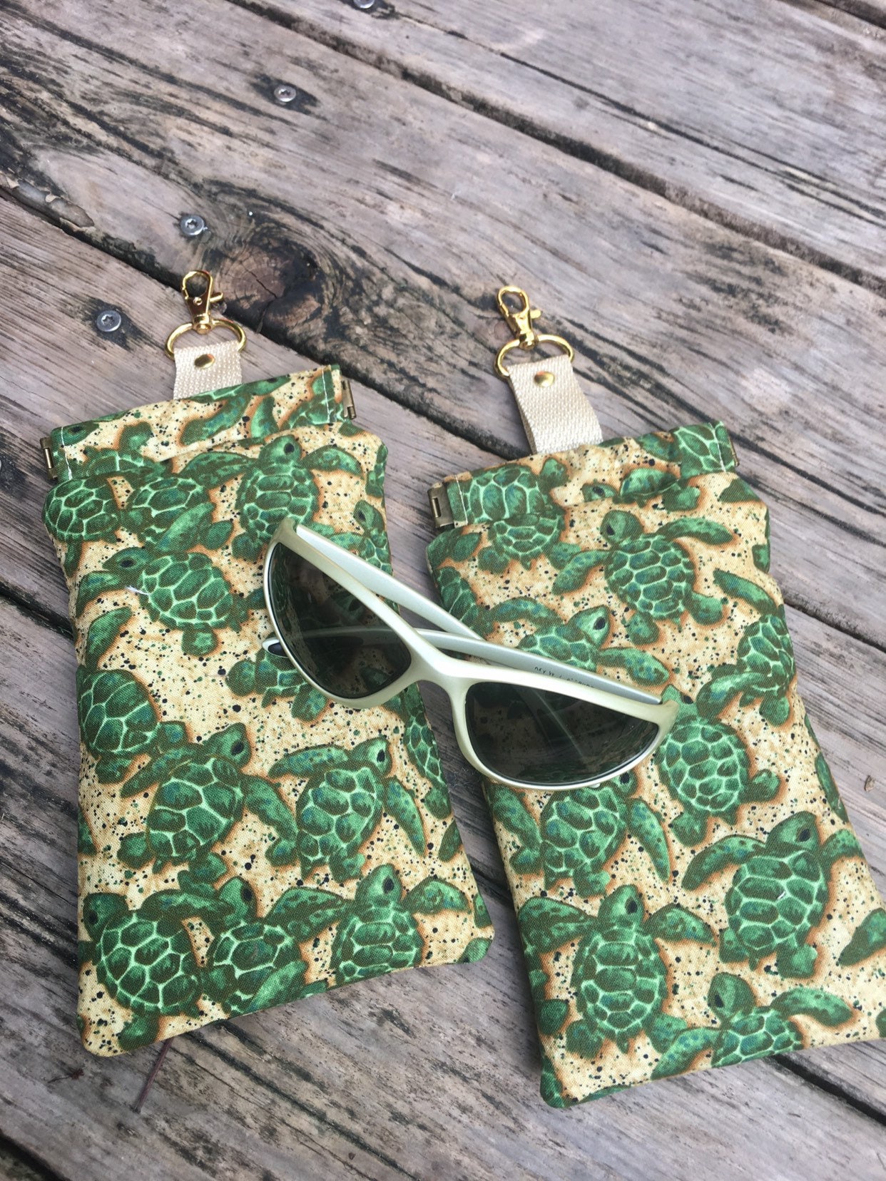 Turtle Sunglass case, Snap shut case, padded multi purpose case