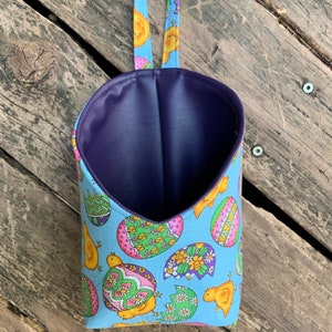 Fabric hanging basket, easter basket, storage basket, kitchen decor, gift basket, nursery decor, Easter egg basket