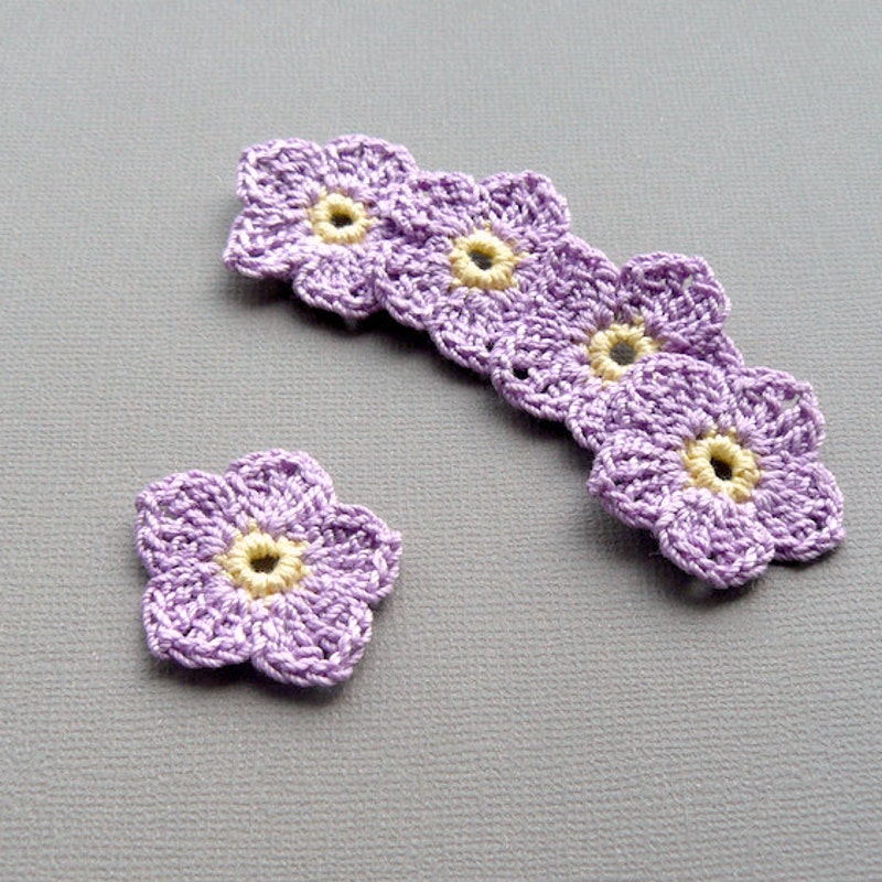 Crochet Flowers Applique Etsy