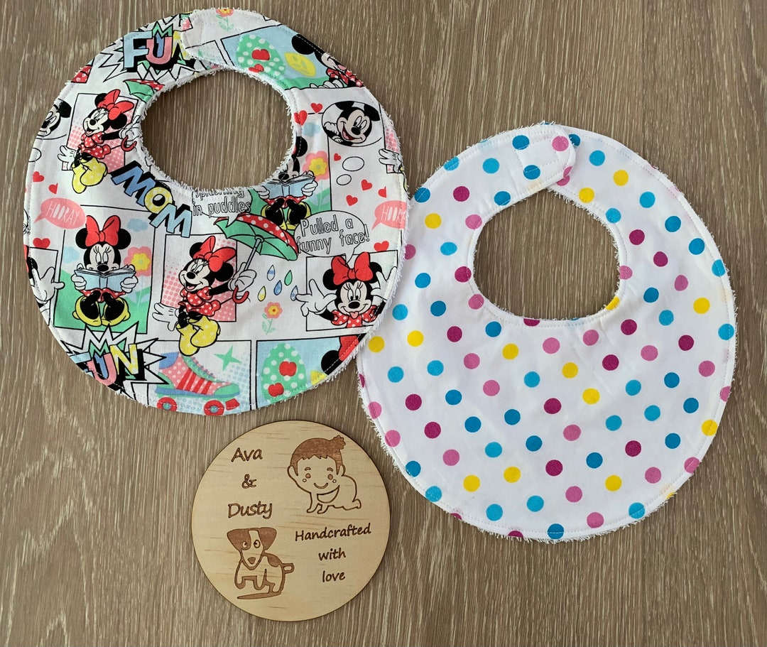 Two Cotton Round Bibs Baby Bib Dribble Bib Feeding Bib Etsy UK