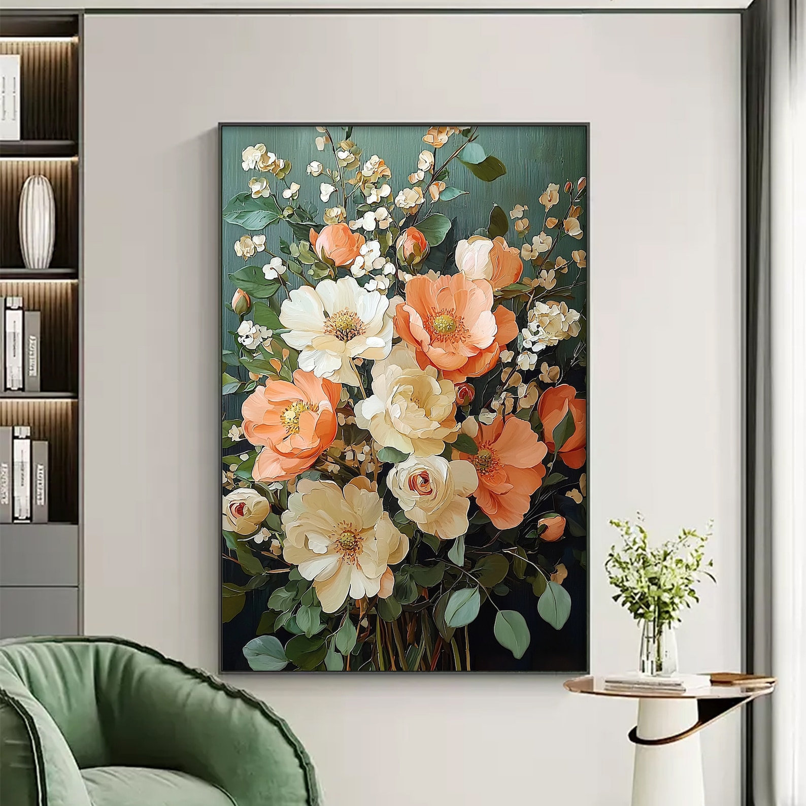 Large Minimalist Floral Painting