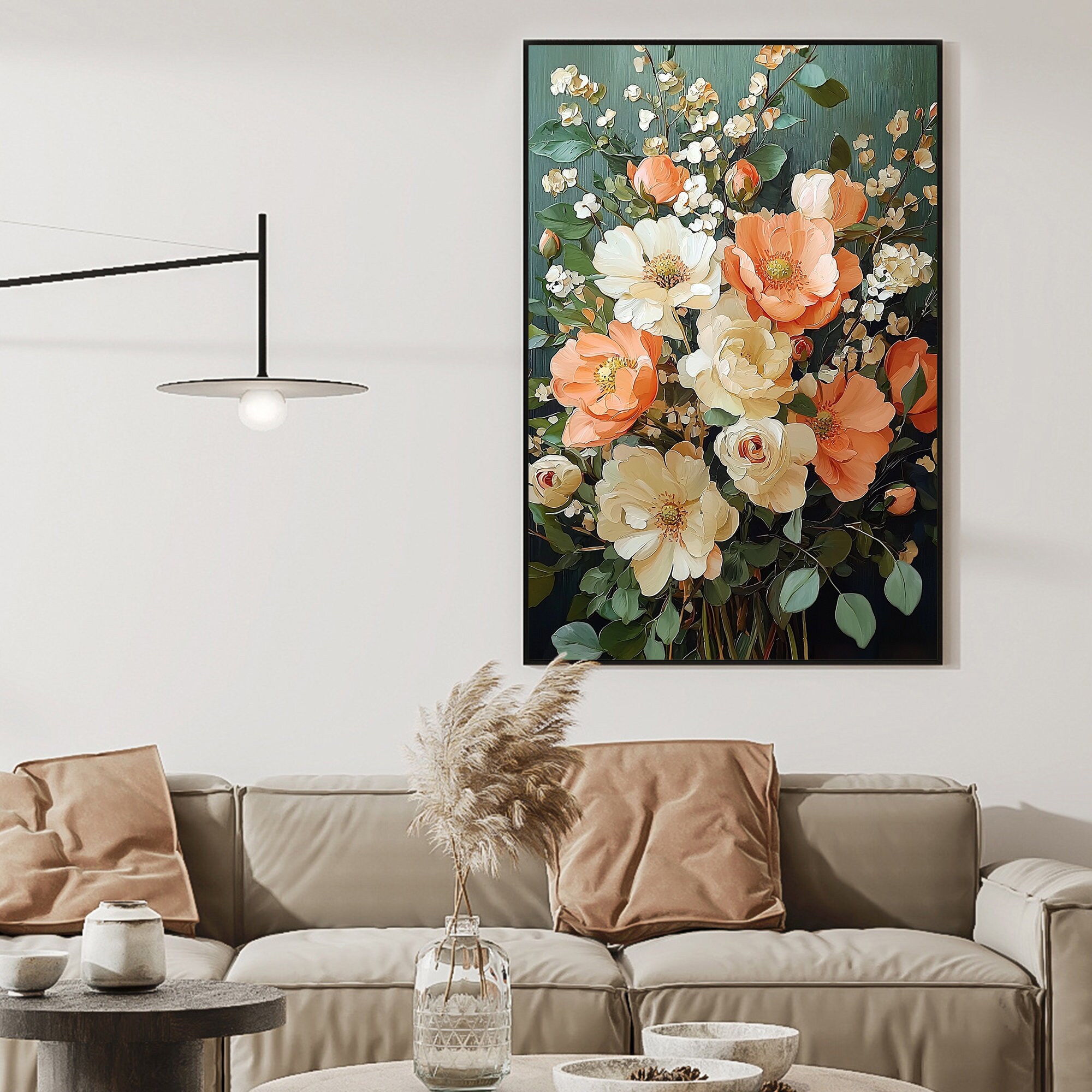 Large Minimalist Floral Painting main image 0