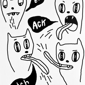 Originale Illustrationen auf gedruckten Postkarten! Achte auf die Bengel-Katzen!
