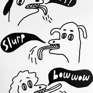Oryginalne ilustracje artystyczne na drukowanych pocztówkach! Uważaj na Mad Dogs!