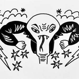 Originale Illustrationen auf gedruckten Postkarten! Uterokraft!