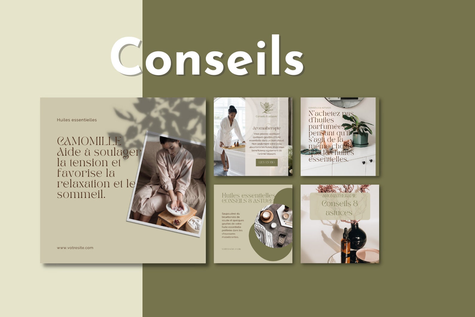 200 Aromatherapy Templates in French Canva Wellness and Relaxation