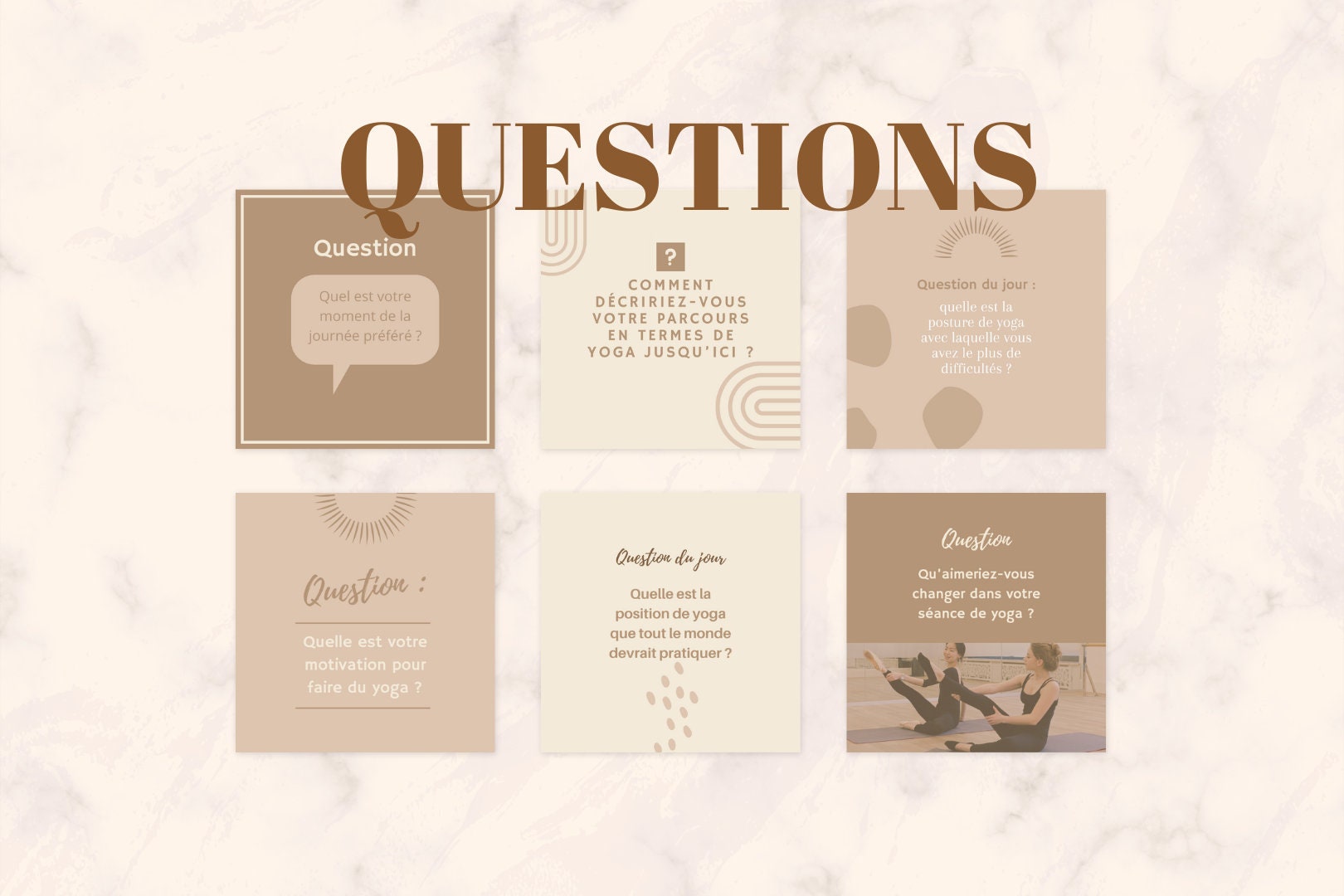 400 Yoga Templates in French Canva Wellness and Meditation Templates
