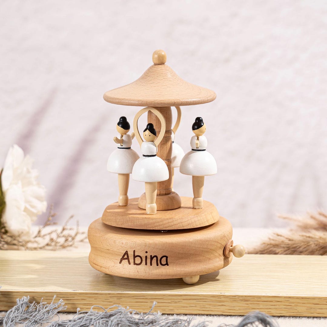 Engraved Keepsake Music Box, Carved Name Music Box, Dancing Girl Music ...