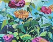 Zinnias and Sky - 11 x 14 Print