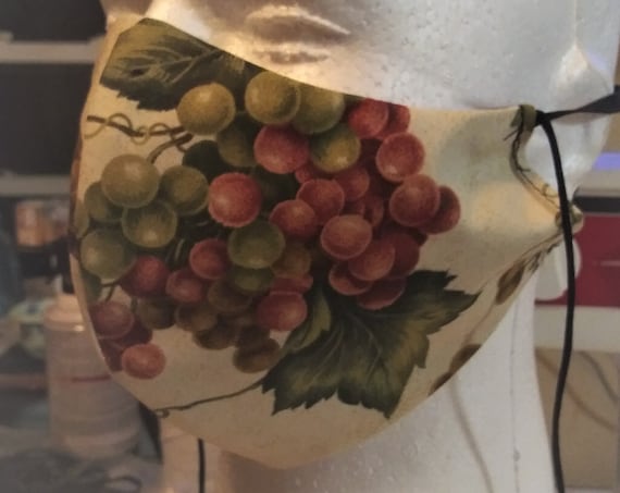 Face Mask, Grapes, Double sided, Dust Face Mask,Cotton Fashion, Washable, 3 sizes