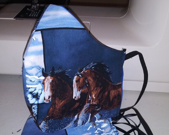 Face Mask, Double sided, Dust Face Mask,Cotton Fashion Wild Horses, Reversible, Washable, 3 sizes
