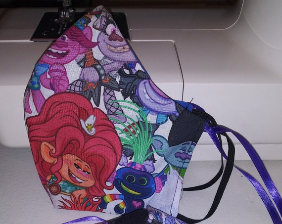 Face Mask, Double sided, Dust Face Mask,Cotton Fashion Party Trolls, Reversable, Washable, 3 sizes