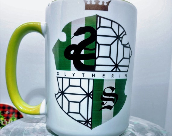 Hogwarts Slytherin Shield , Ceramic Cup, 15 ounce