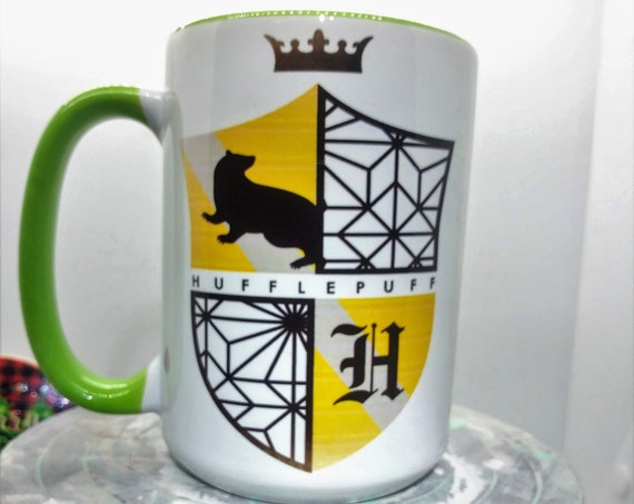 Hufflepuff Shield Mug, Ceramic Cup, 15 ounce