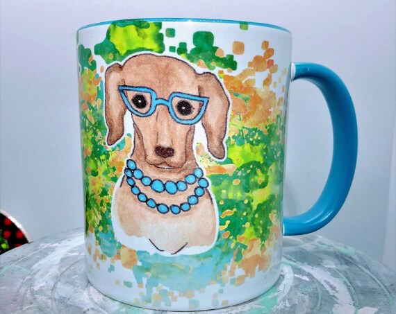 Designer Dog Mug, Ceramic Cup, 11 ounce