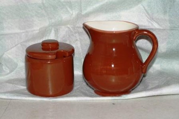 Family size Creamer and Sugar Bowl Set, Ceramic Pottery